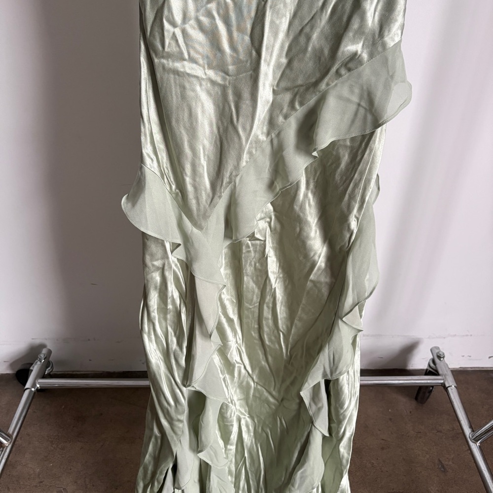 $319 NWT Sage For Love And Lemons “Sawyer” Ruffle Maxi Dress Sz Medium - Picture 8 of 16